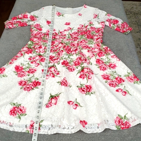 🆕️ Charter Club White Floral Lace Overlay Fit & Flare Dress SIZE: S - Picture 9 of 13
